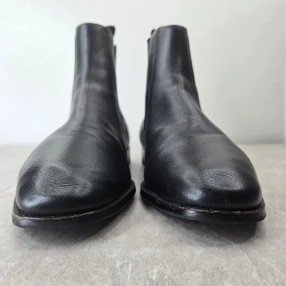 Coach Pull On Chelsea Boots Mens Sz 8.5 Black Leather Minimalist Preppy Booties - Picture 3 of 12